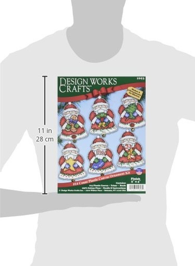 Tobin Santa Ornaments Plastic Canvas Kit, 3 by 4-Inch, Set of 6 - Image 3
