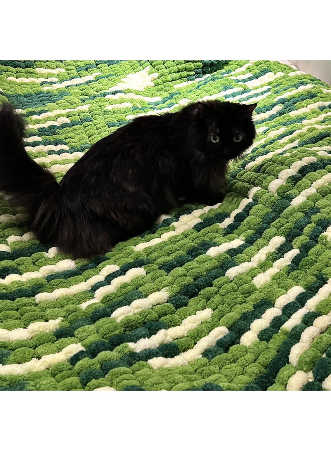 Ball Line Woven Blanket Handmade DIY Material Wool Bag Blanket Coarse Cushion For Sofa Nap In Winter 2024-Color:Marshmallow Color Free Tools + Tutorial Soft And Encrypted-Applicable Models:2 Balls Of Thread Suitable For Knitting Scarves And Free Ring Needles - Image 4