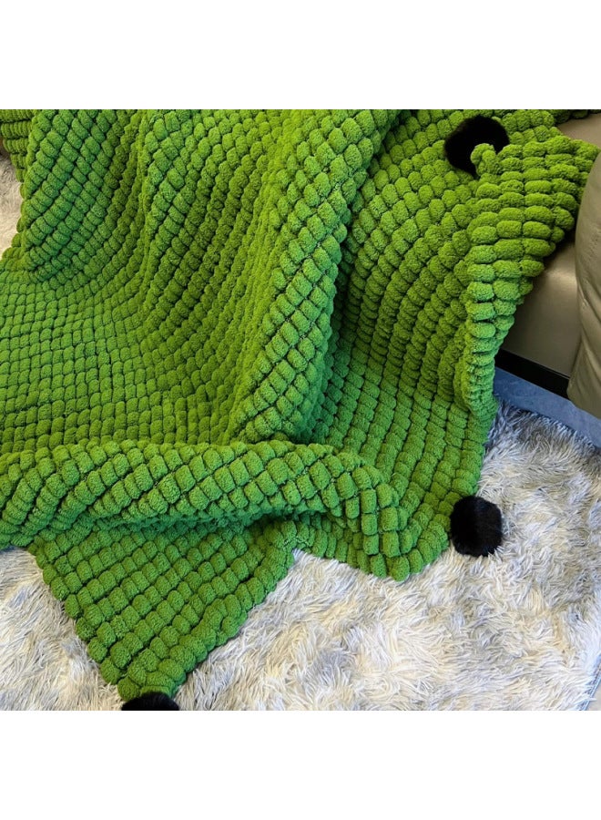Ball Line Woven Blanket Handmade DIY Material Wool Bag Blanket Coarse Cushion For Sofa Nap In Winter 2024-Color:Marshmallow Color Free Tools + Tutorial Soft And Encrypted-Applicable Models:2 Balls Of Thread Suitable For Knitting Scarves And Free Ring Needles - Image 3