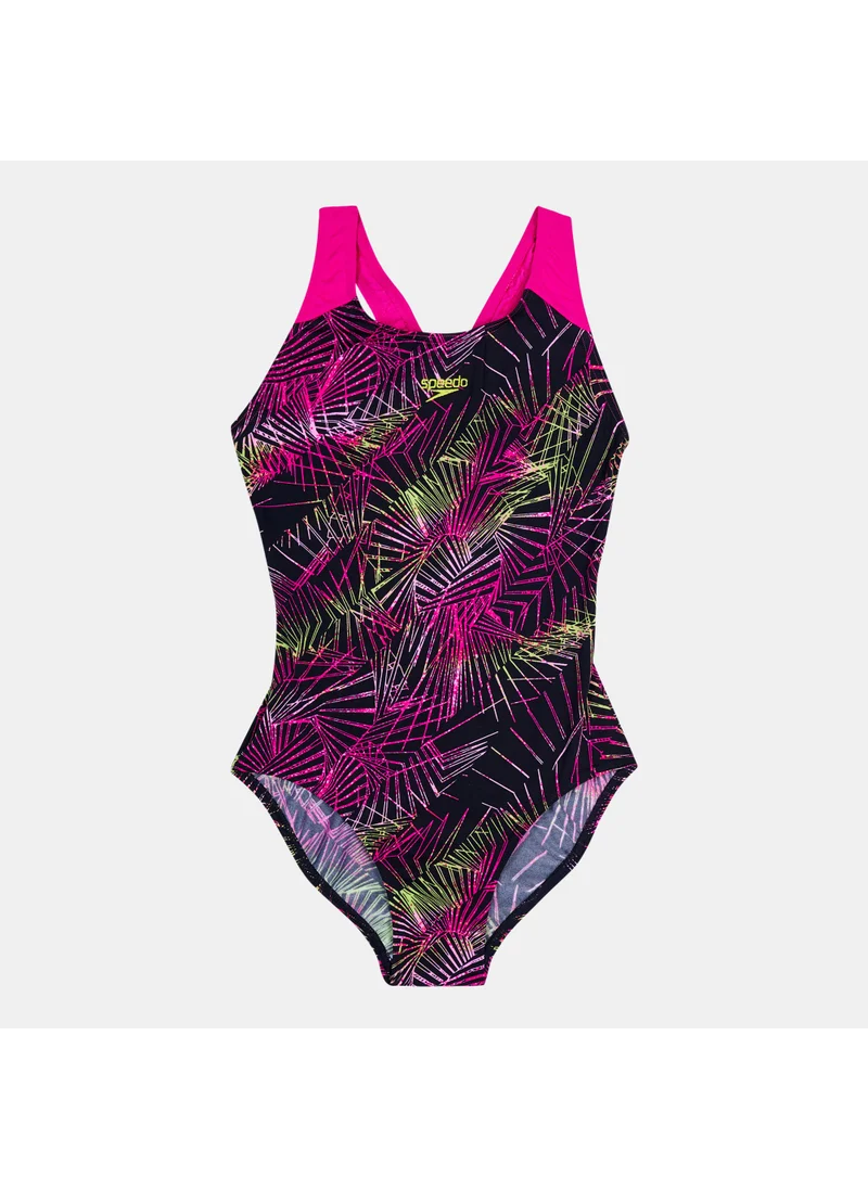 speedo Kids' Allover Print Splashback Swimsuit