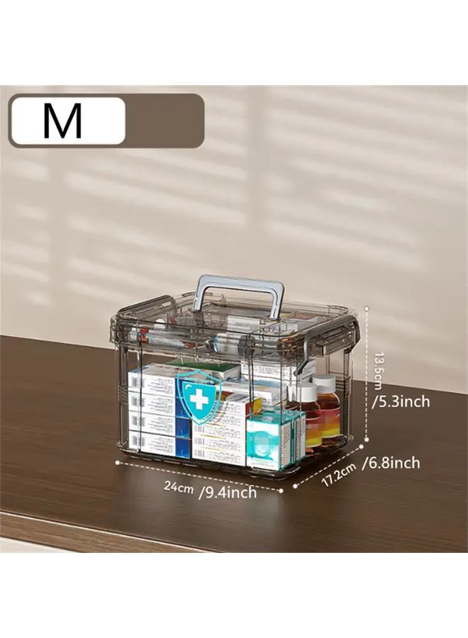 Transparent Grey Waterproof Storage Box With Locking Lid And Compartments - Image 1