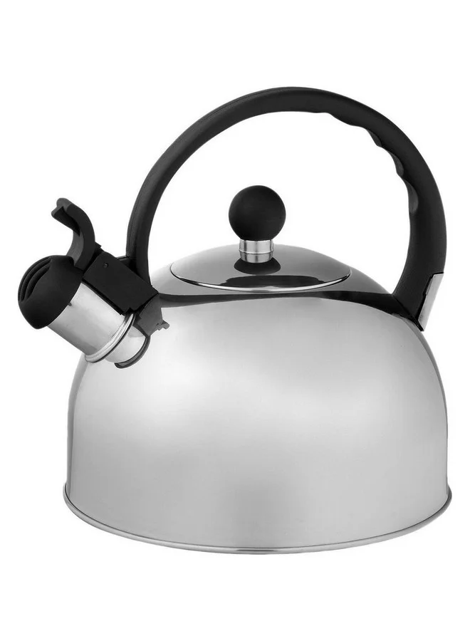 GIBSON Springberry Stainless Steel Whistling Tea Kettle Silver and Black 2.25 Quart 63485.01
