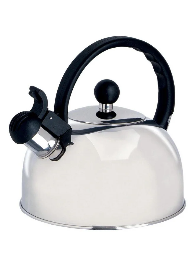 GIBSON Springberry Stainless Steel Whistling Tea Kettle Silver and Black 2.25 Quart 63485.01