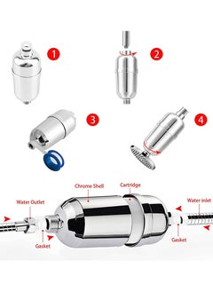 Meiyilan Shower Filter Water Filter with Silver Layer 16 Stage, Suitable for People with Sensitive and Dry Skin and Scalp, Filters Chlorine and Impurities - Filtered Shower Head Softener for Hard Water  - Image 3