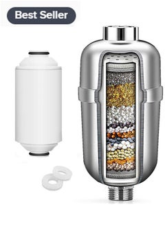 Meiyilan Shower Filter Water Filter with Silver Layer 16 Stage, Suitable for People with Sensitive and Dry Skin and Scalp, Filters Chlorine and Impurities - Filtered Shower Head Softener for Hard Water  - Image 1