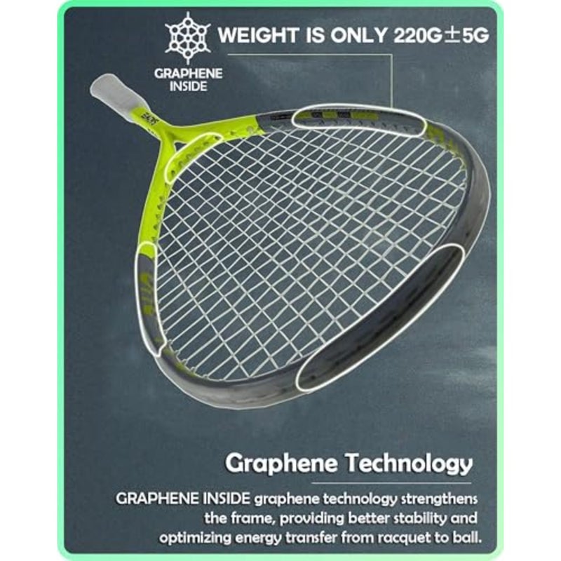 Composite Carbon Fiber Squash Racket Set High-Strength Nylon String 230g Lightweight Racquet For Beginners and Professionals Tournament-Ready Design - Image 2