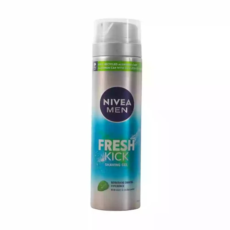 Nivea جيل حلاقة نيفيا للرجال فريش كيك، تجربة حلاقة منعشة مع النعناع وماء الصبار - 200 مل - Image 1