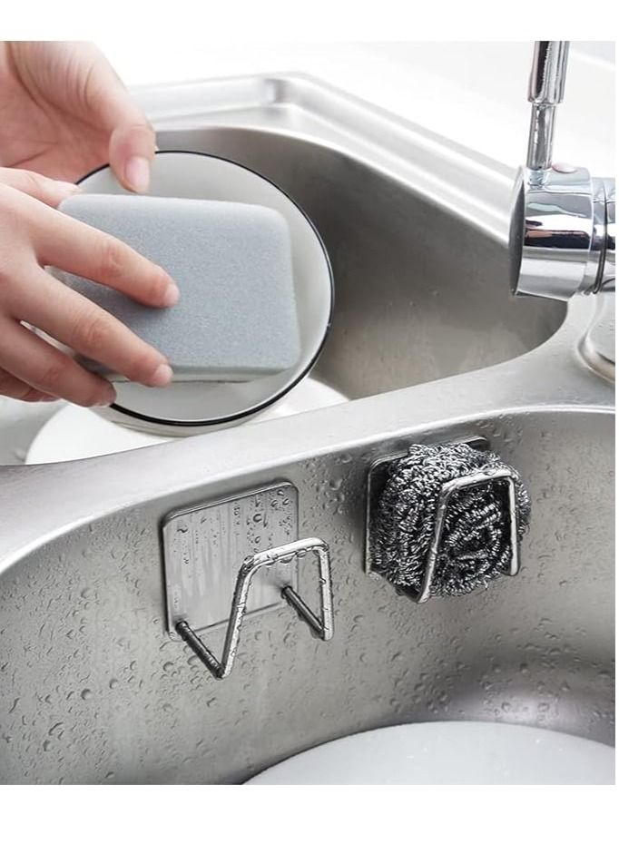 Kitchen Stainless Steel Sink Sponges Holder Self Adhesive Drain Drying Rack Kitchen Wall Hooks Accessories Storage Organizer - Image 4