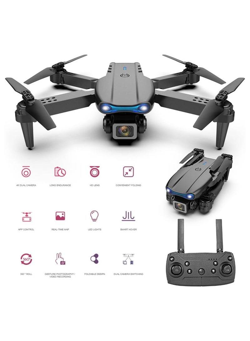 E88 Pro Ayoo Best New Mini Drone With Camera 4k for adult For Kids hd Dual Camera Adults and Teenager Fordable Remote RC HD 1080P Quad-Copter FPV Wifi Transmission Phone Control Black - Image 4