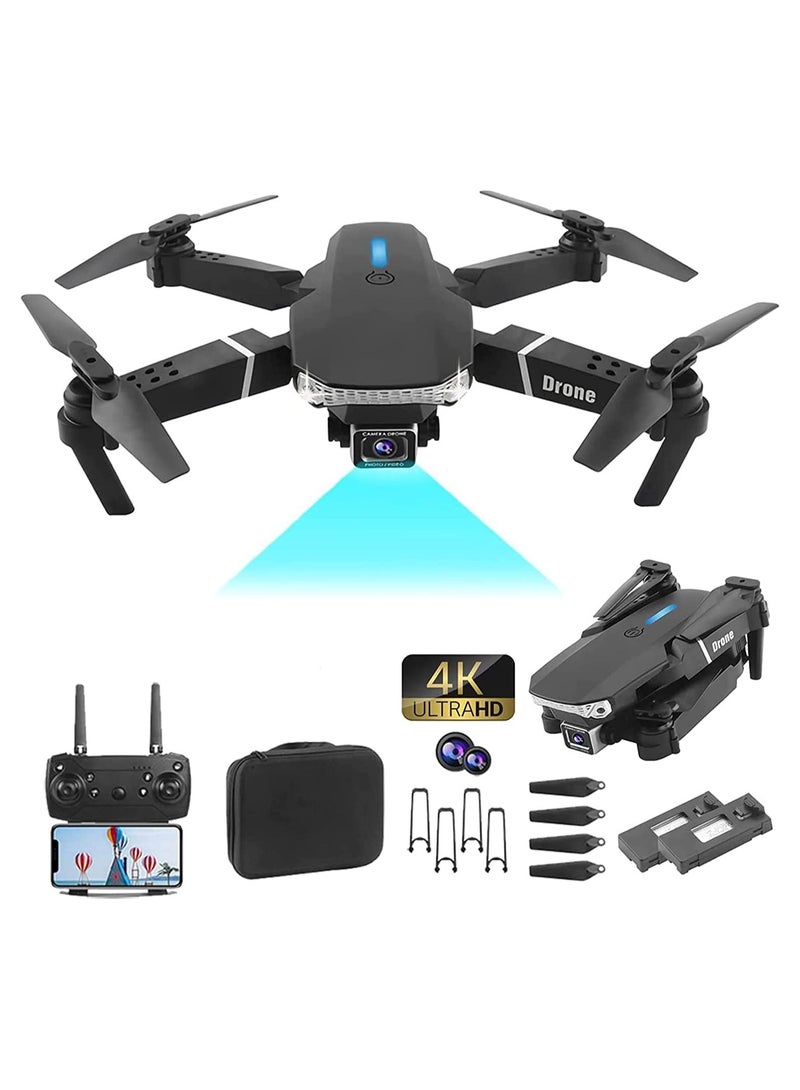 E88 Pro Ayoo Best New Mini Drone With Camera 4k for adult For Kids hd Dual Camera Adults and Teenager Fordable Remote RC HD 1080P Quad-Copter FPV Wifi Transmission Phone Control Black - Image 1