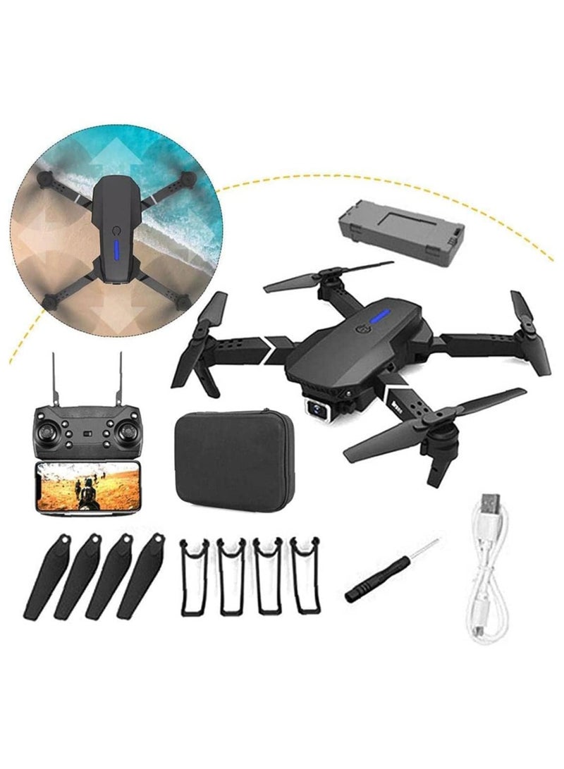 E88 Pro Ayoo Best New Mini Drone With Camera 4k for adult For Kids hd Dual Camera Adults and Teenager Fordable Remote RC HD 1080P Quad-Copter FPV Wifi Transmission Phone Control Black - Image 3