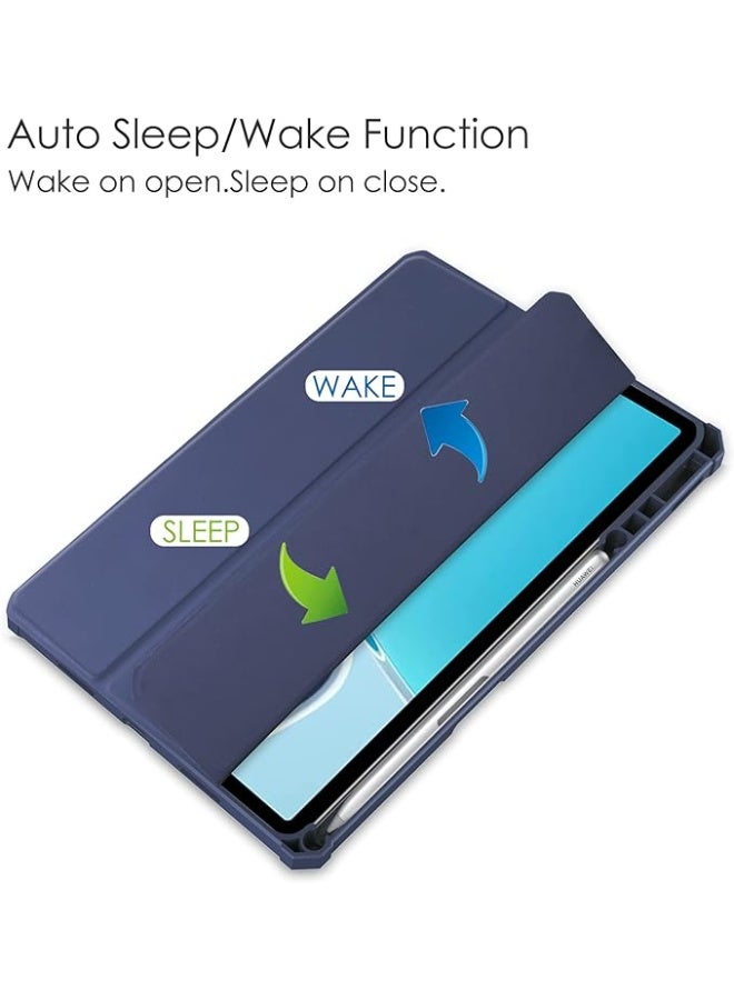 إيفو غطاء متوافق مع هواوي ميت باد 11.5 إس (2024)/11.5 (2025/2023)/إير 11.5، مزود بحامل قلم، غطاء TPU نحيف مقاوم للصدمات مع غطاء خلفي شفاف واقٍ هواوي ميت باد 11.5 إس - (ازرق) - Image 2