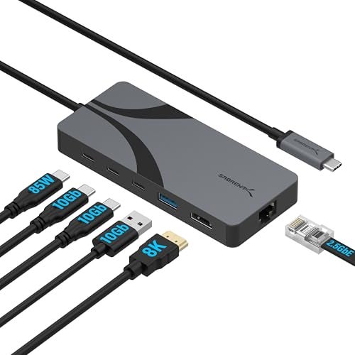 SABRENT USB4 Hub Travel Dock Hub with 2 USBC Ports 1 USBA Port HDMI 21 25GbE and 85W PD 30 HBU4HP - Image 1