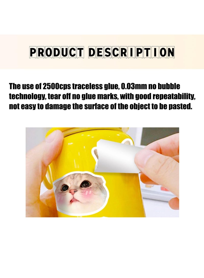 100 Pcs Cute Cat Stickers Set - Fun Waterproof Vinyl Cat Meme Stickers for Laptops, Water Bottles, Notebooks, Skateboards, and More - Aesthetic and Durable Decals for Cat Lovers - Image 4