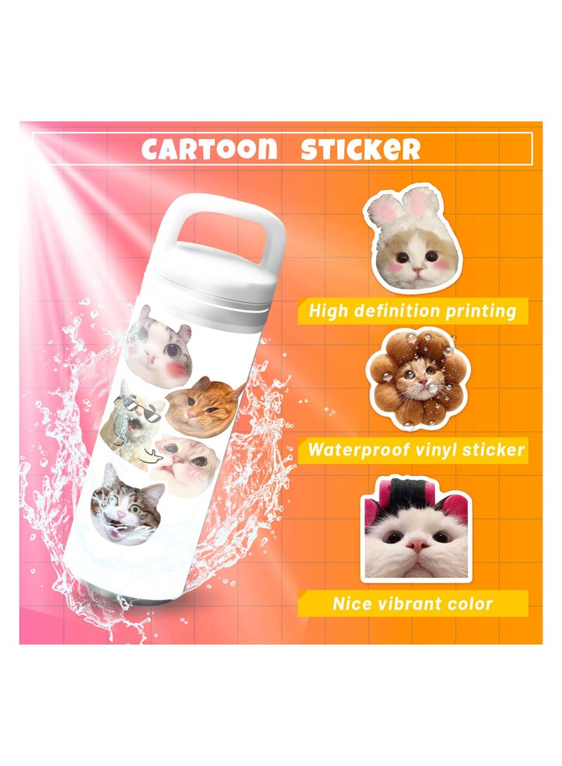 100 Pcs Cute Cat Stickers Set - Fun Waterproof Vinyl Cat Meme Stickers for Laptops, Water Bottles, Notebooks, Skateboards, and More - Aesthetic and Durable Decals for Cat Lovers - Image 3