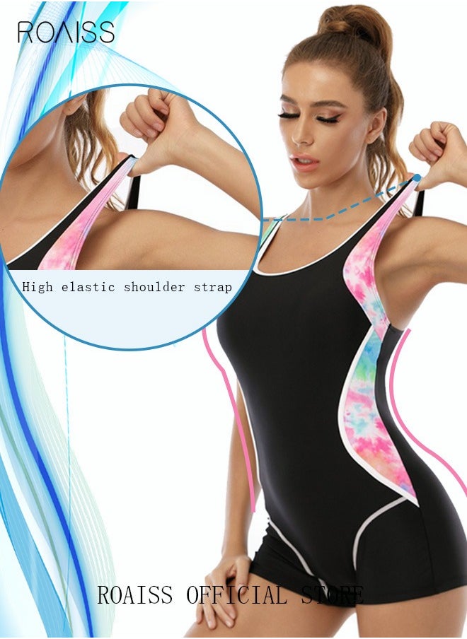 roaiss Women One Piece Backless Swimsuit Color Block Surf Clothes Conservative Swimwear Beachwear Bathing Suit Sports Suits Jumpsuit Slim Fit Multicolor  - Image 3