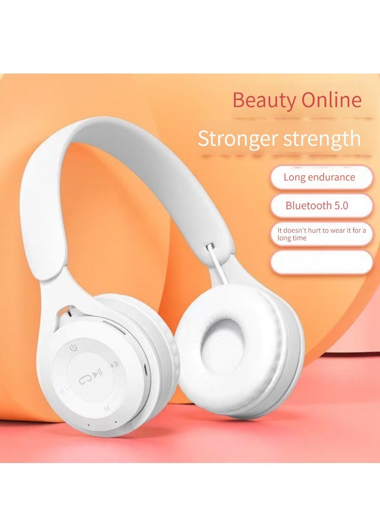 Generic New wireless Bluetooth headset two ear folding game stereo headset headset headset Bluetooth headset (white)  - Image 1