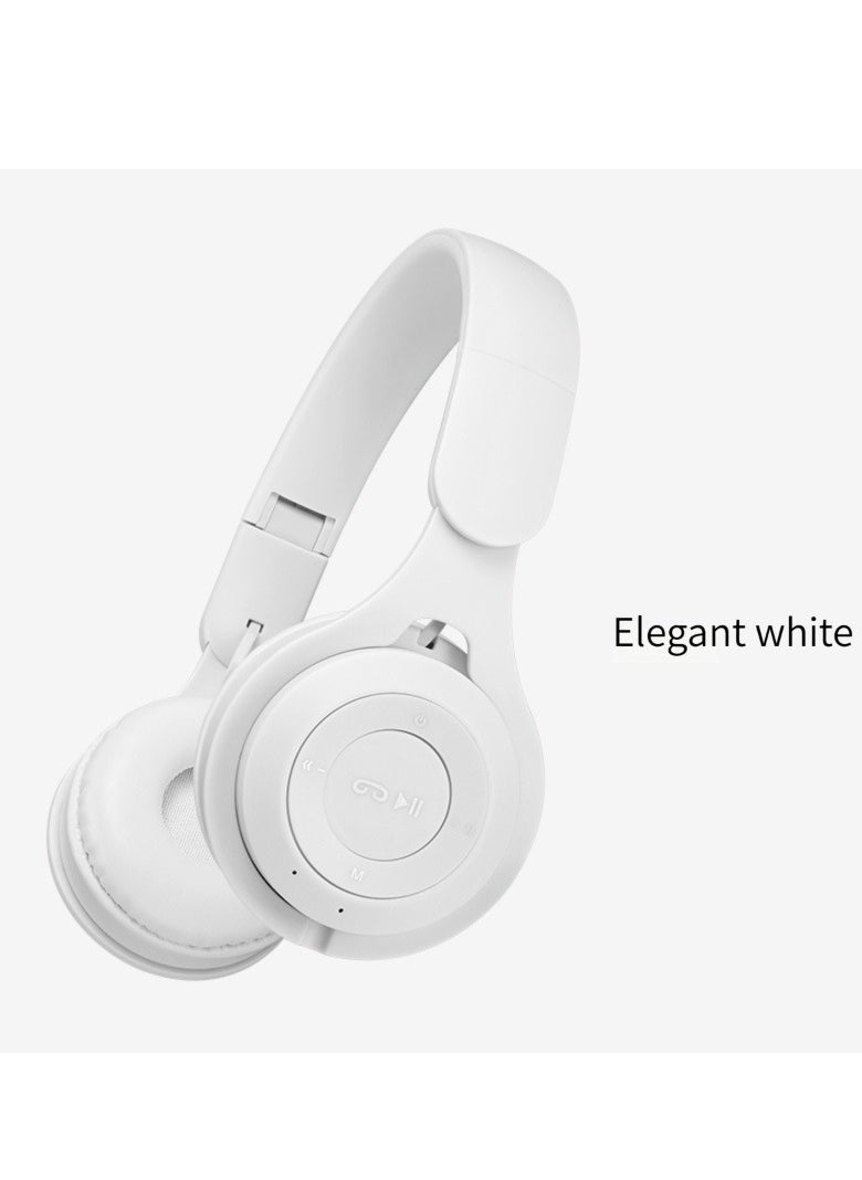 Generic New wireless Bluetooth headset two ear folding game stereo headset headset headset Bluetooth headset (white)  - Image 5