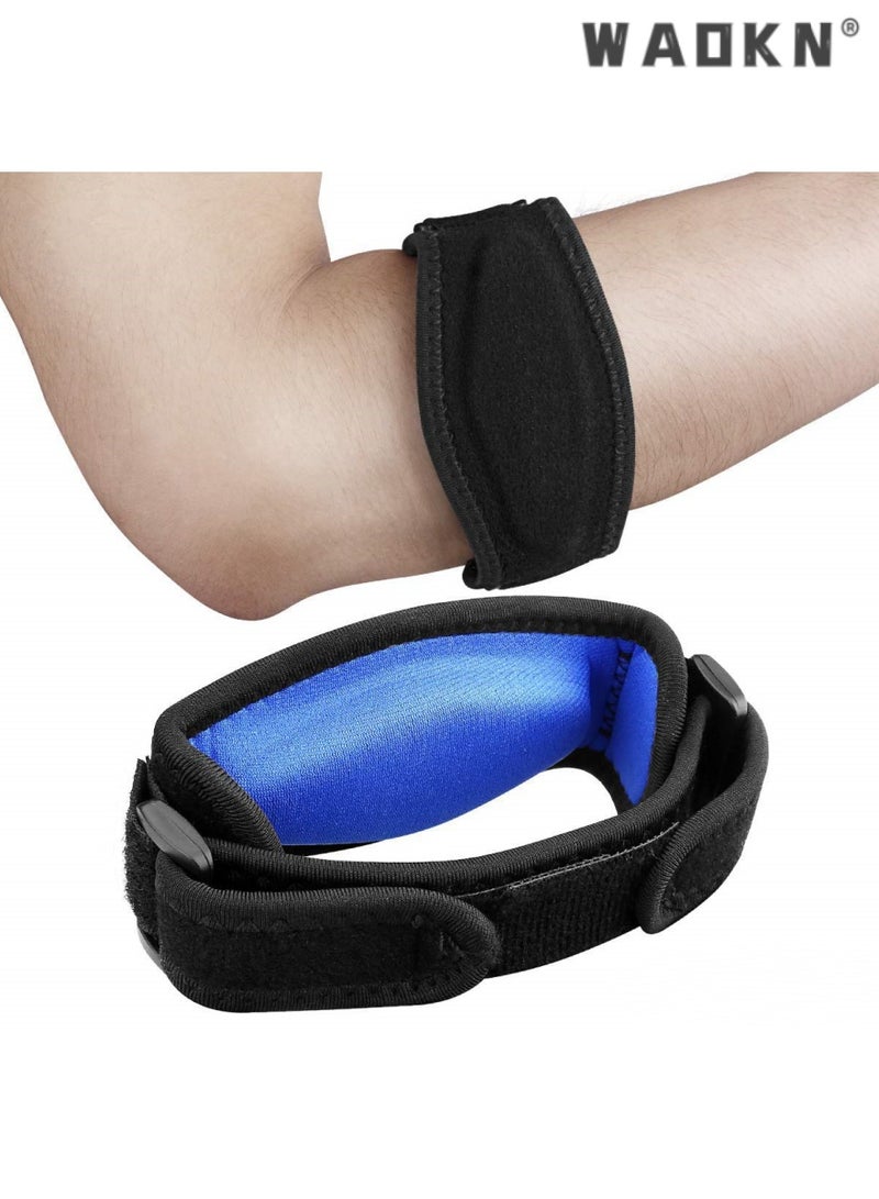 دبليو أيه أو كي أن الكوع دعم الفرقة ، قابل للتعديل الكوع الدعم ، وسادة ضغط كرة المضرب لعبة غولف الكوع الكوع تخفيف الألم ، ومقاومة الطقس ، لعبة غولف الكوع ، تخفيف الألم ، الأزرق للرجال والنساء 2 مجموعات - Image 1