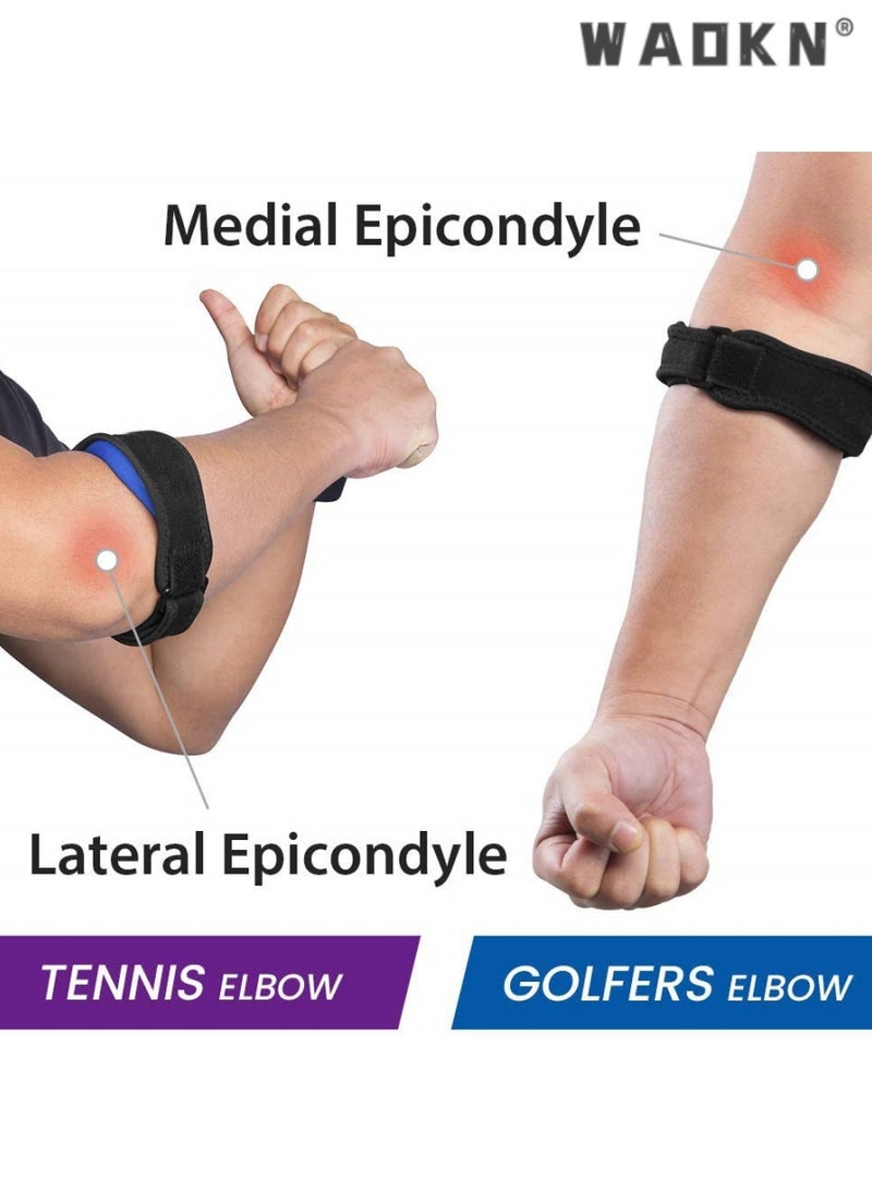 دبليو أيه أو كي أن الكوع دعم الفرقة ، قابل للتعديل الكوع الدعم ، وسادة ضغط كرة المضرب لعبة غولف الكوع الكوع تخفيف الألم ، ومقاومة الطقس ، لعبة غولف الكوع ، تخفيف الألم ، الأزرق للرجال والنساء 2 مجموعات - Image 5