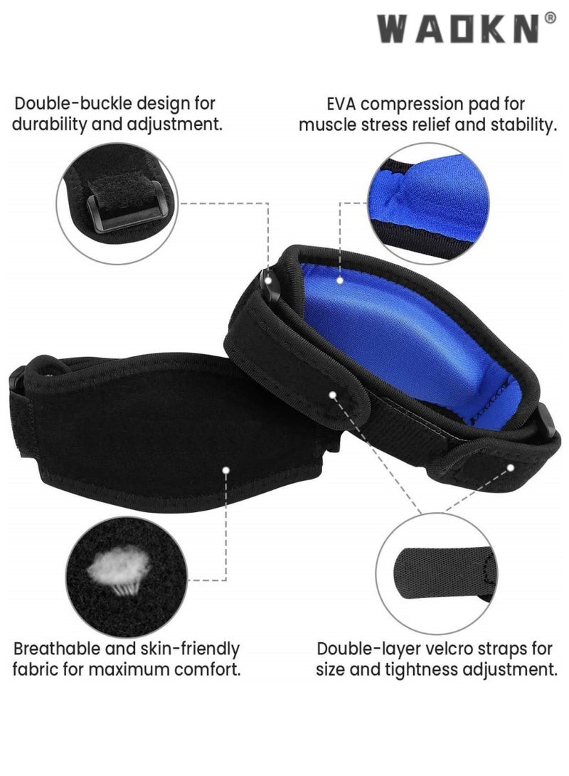 دبليو أيه أو كي أن الكوع دعم الفرقة ، قابل للتعديل الكوع الدعم ، وسادة ضغط كرة المضرب لعبة غولف الكوع الكوع تخفيف الألم ، ومقاومة الطقس ، لعبة غولف الكوع ، تخفيف الألم ، الأزرق للرجال والنساء 2 مجموعات - Image 2