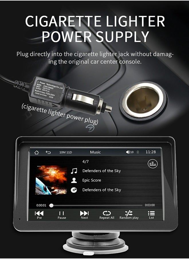 XUTIANZE - XUTIANZE Wireless Carplay Screen for Car,7 inch HD IPS Touch Screen Portable Car Radio Audio Receivers, Wireless Android Auto Screen with Dual Bluetooth/MirrorLink/GPS/Voice Control/AUX/FM Transmit - Image 1