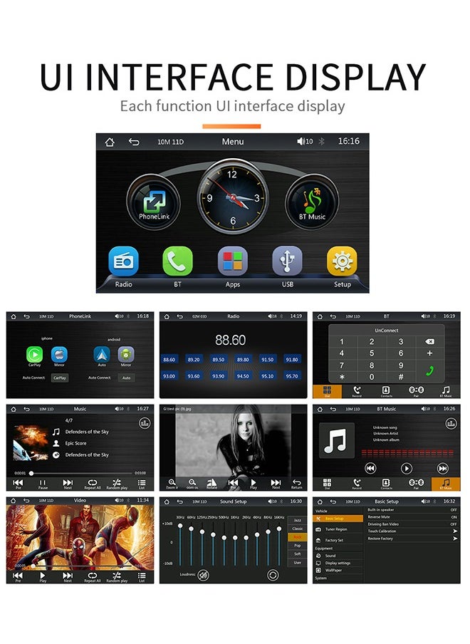 XUTIANZE - XUTIANZE Wireless Carplay Screen for Car,7 inch HD IPS Touch Screen Portable Car Radio Audio Receivers, Wireless Android Auto Screen with Dual Bluetooth/MirrorLink/GPS/Voice Control/AUX/FM Transmit - Image 1