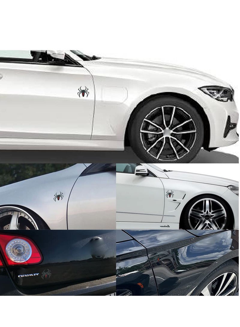 Excefore 4 pcs Car 3D Logo Metal Spider Emblem Badge Sticker, 3D Logo Metal Chrome Spider Badges Sticker, Self Adhesive Black Spider Badge Cartoon Premium Automotive Motorcycle Decals,Black - Image 4