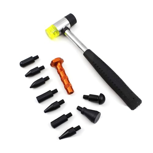 zipelo 10PCS Car Dent Repair Tool, Automotive Body Paintless Dent Removal Tap Down Tools Rubber Dent Hammer with 9 Different Shaped Heads, DIY Dent Repair Kit Universal for SUV, Truck, RV - Image 1