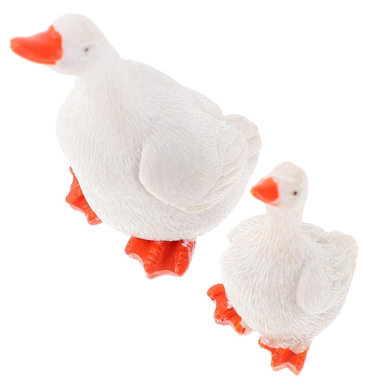Mini Resin Duck Figurines Set Of 2 For Garden Patio Lawn Outdoor And Indoor Desk Decor - Image 2