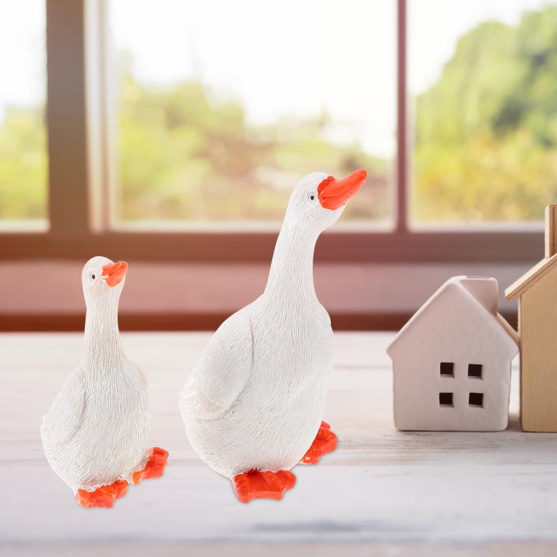 Mini Resin Duck Figurines Set Of 2 For Garden Patio Lawn Outdoor And Indoor Desk Decor - Image 4