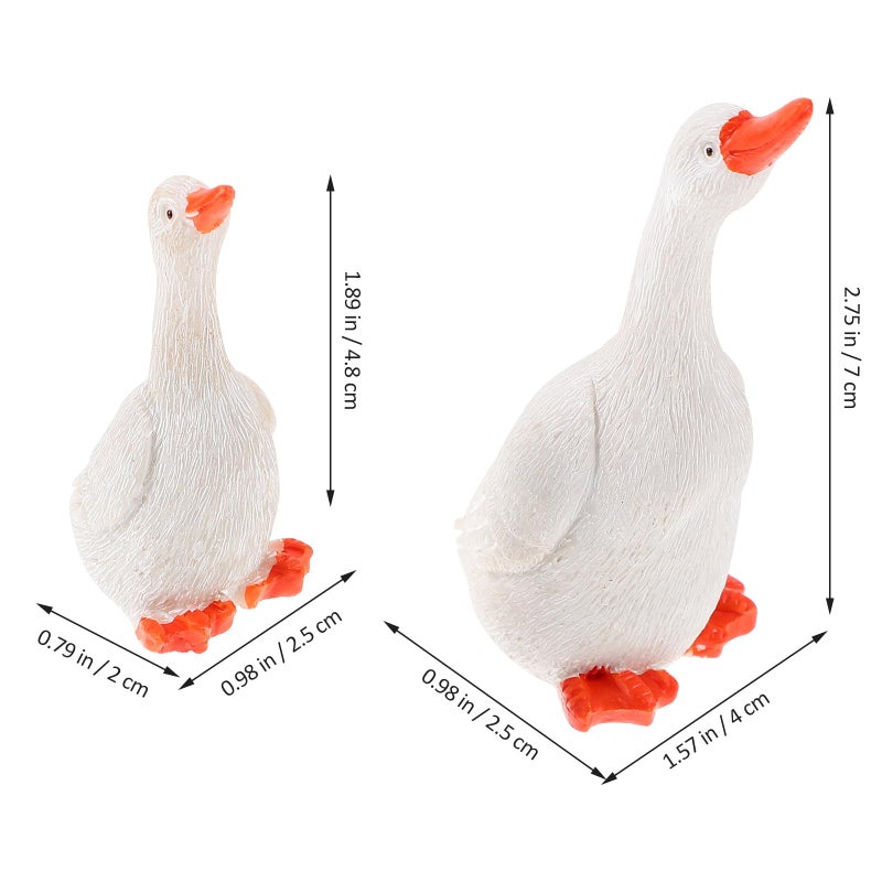 Mini Resin Duck Figurines Set Of 2 For Garden Patio Lawn Outdoor And Indoor Desk Decor - Image 3
