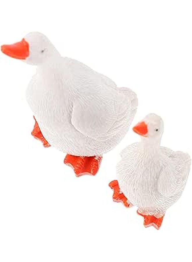 Mini Resin Duck Figurines Set Of 2 For Garden Patio Lawn Outdoor And Indoor Desk Decor - Image 1