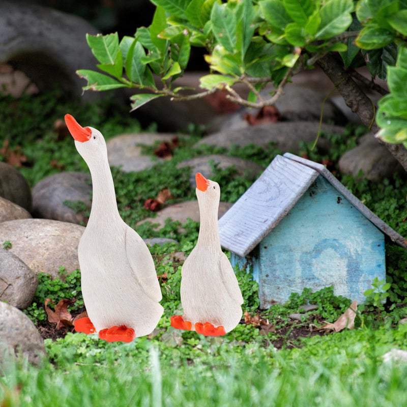 Mini Resin Duck Figurines Set Of 2 For Garden Patio Lawn Outdoor And Indoor Desk Decor - Image 5