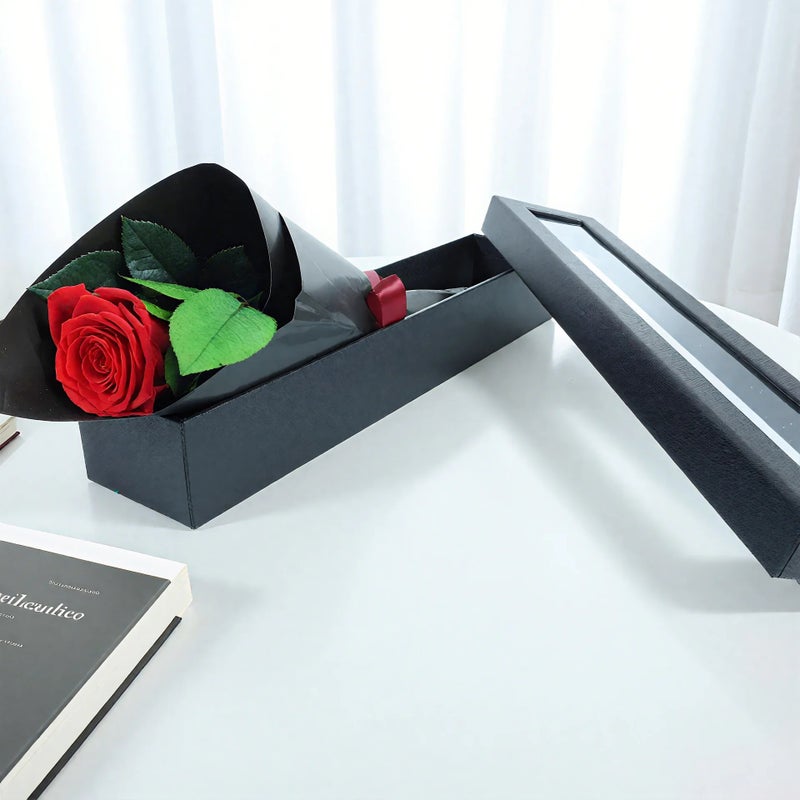 Bluejw Eternal Rose Gift Box - Single Preserved Rose Bouquet with Dried Plants for Valentine's Day, Birthdays, Graduations & Holiday Parties - Image 4