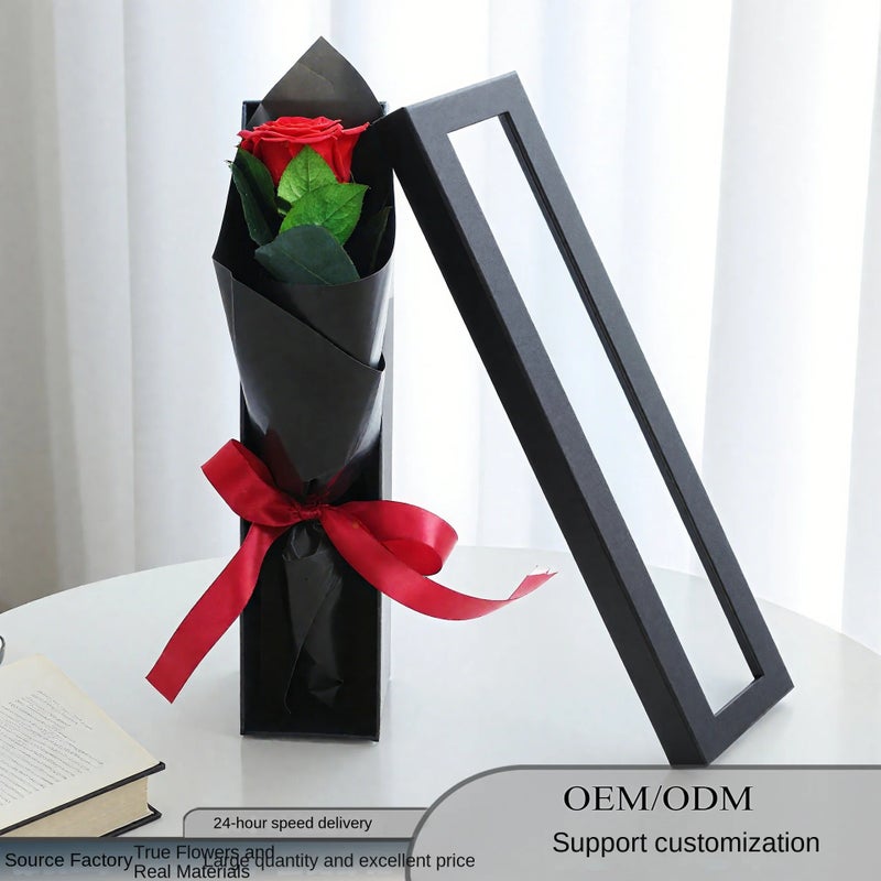 Bluejw Eternal Rose Gift Box - Single Preserved Rose Bouquet with Dried Plants for Valentine's Day, Birthdays, Graduations & Holiday Parties - Image 3