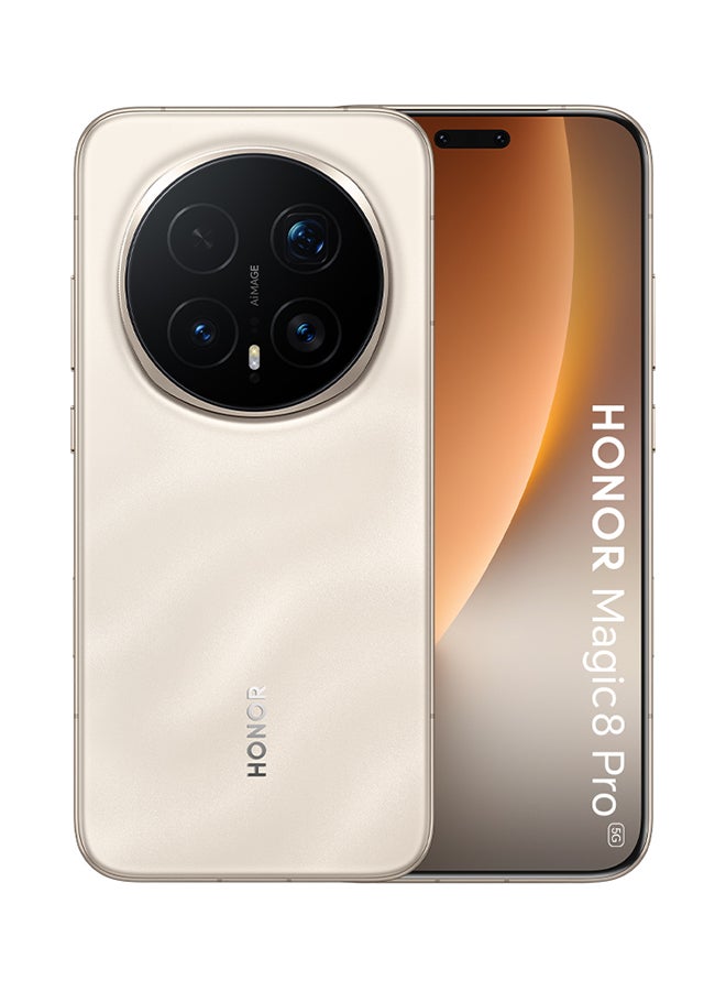هونور Magic8 Pro 12GB RAM 512GB Dual SIM 5G Sunrise Gold with Honor Watch Fit - Middle East Version - Image 2