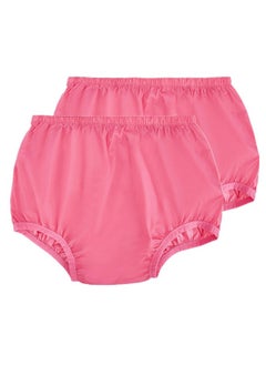 AQX AQX Adult Leakproof Underwear for Incontinence, Washable Low Noise Reusable Adult Diaper Cover, Pink Plastic Pants Cover Unisex 2Pcs (S, Pink)  - Image 1