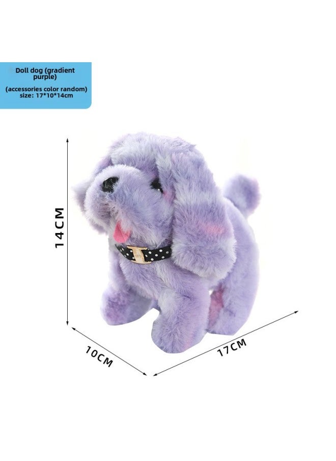 Electric Plush Spot Puppy Simulation Plush Cute Doll Calling Walking Pet Electronic Children's Toy Dog-Color:Gradient Purple  - Image 1