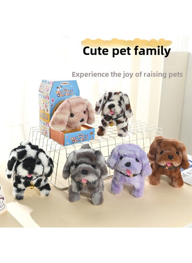 Electric Plush Spot Puppy Simulation Plush Cute Doll Calling Walking Pet Electronic Children's Toy Dog-Color:Gradient Purple  - Image 2