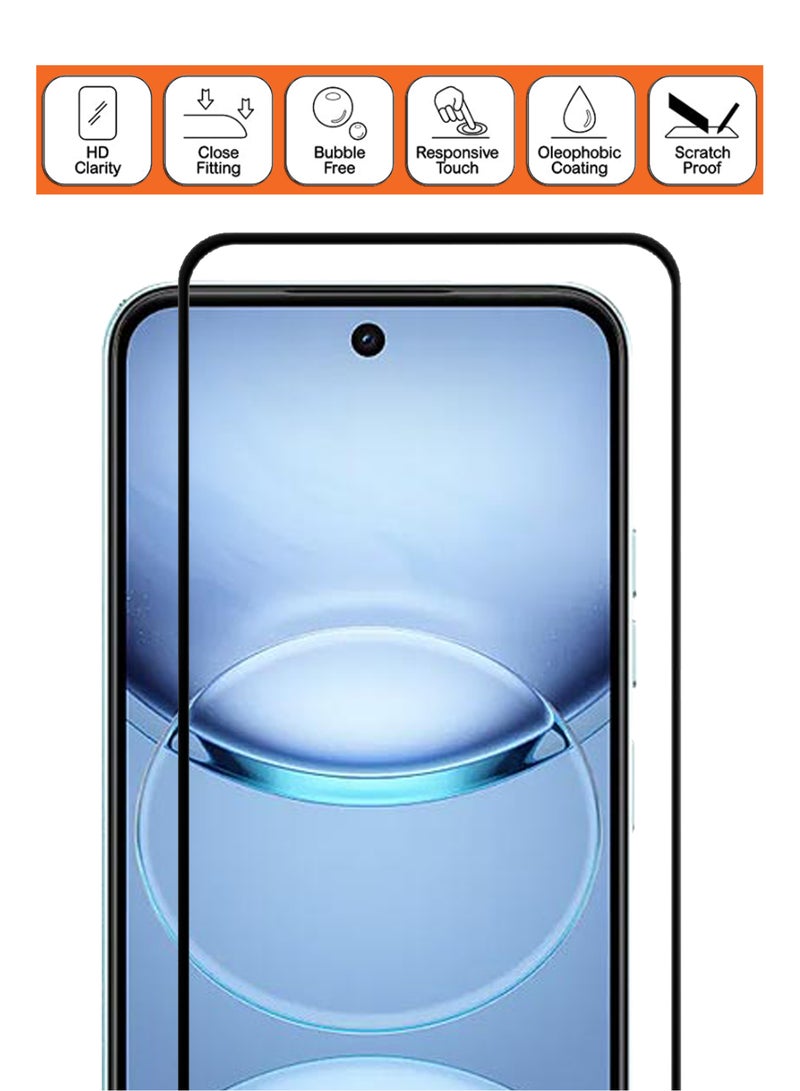 For Tecno Spark 30C - Tempered Glass Screen Protector - Advanced Border-Less Full Edge to Edge ,Shatterproof , High Responsiveness , Higher Transparency , Quick to Install ,Anti-scratch and Bubble-free Screen Protector - Black - Image 4