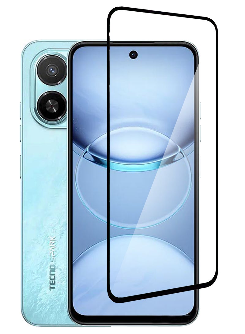 For Tecno Spark 30C - Tempered Glass Screen Protector - Advanced Border-Less Full Edge to Edge ,Shatterproof , High Responsiveness , Higher Transparency , Quick to Install ,Anti-scratch and Bubble-free Screen Protector - Black - Image 1