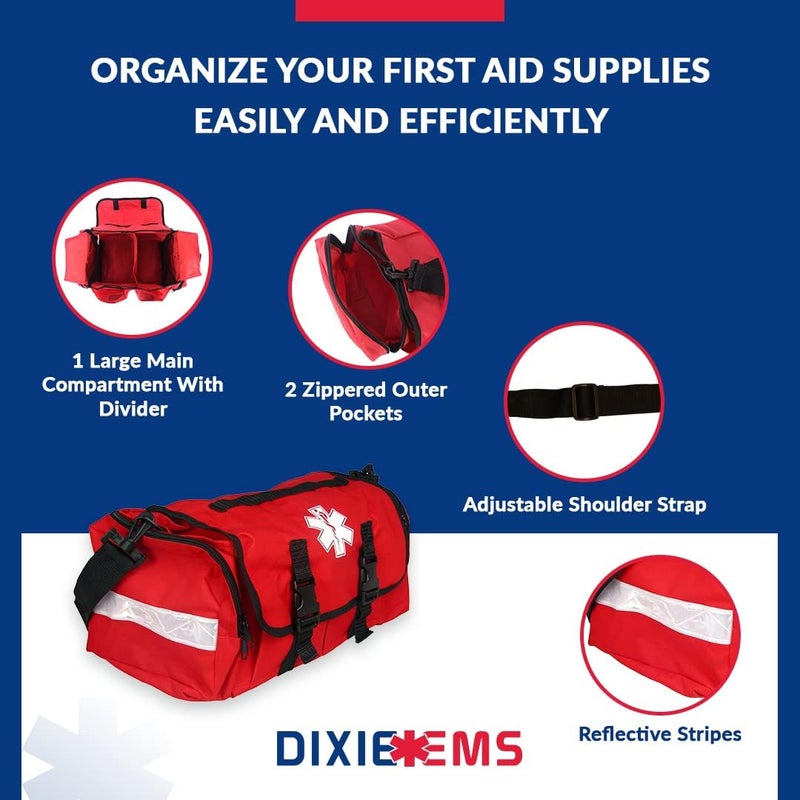 Dixie Ems Dixigear First Responder On Call Trauma Bag W/Reflectors - Red - Image 4