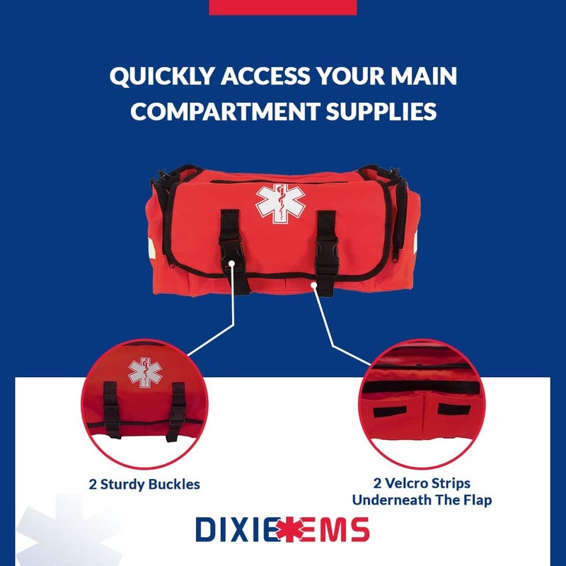 Dixie Ems Dixigear First Responder On Call Trauma Bag W/Reflectors - Red - Image 2