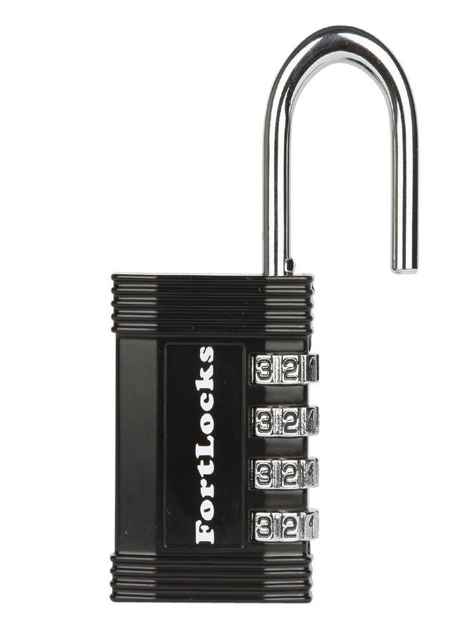 FortLocks Padlock - 4 Digit Combination Lock for Gym Outdoor & School Locker, Fence, Case & Shed - Heavy Duty Resettable Set Your Own Combo - Waterproof & Weatherproof (2 Pack - Black) - Image 5