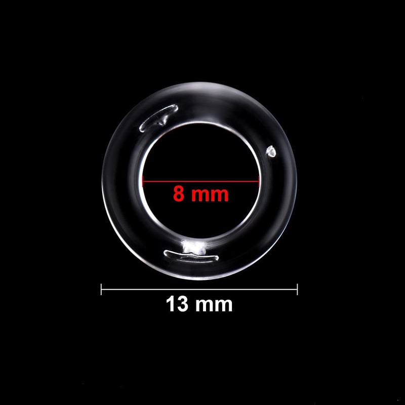 Shappy 100 Pieces Clear Roman Curtain Rings 55 Yards Roman Blind Cord 8 to 13 mm Transparent Plastic Rings 1.8 mm White Braided Lift Shade Cord for DIY Blind Curtains(White) - Image 2