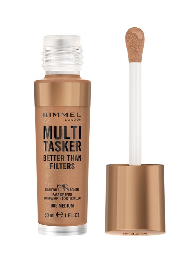 RIMMEL LONDON - Multi-Tasker Better Than Filters Face Primer, Glow Booster and Highlighter - 005 - Medium, 30ml - Image 1