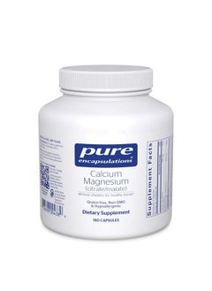 بيور إنكابسيليشن Pure Encapsulations Calcium Magnesium (Citrate/Malate) | مكمل غذائي لدعم صحة العظام والقلب والأوعية الدموية* | 180 كبسولة  - Image 1