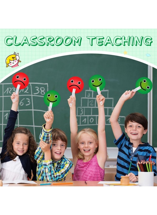 ماكاري مجموعة من 30 مضرب تصويت للفصول الدراسية، لوازم مفيدة للمعلمين في الفصول الدراسية، لافتة بلاستيكية للوجه، مضرب صواب أو خطأ باللونين الأخضر والأحمر، مضرب صواب أو خطأ لطلاب المدارس - Image 5
