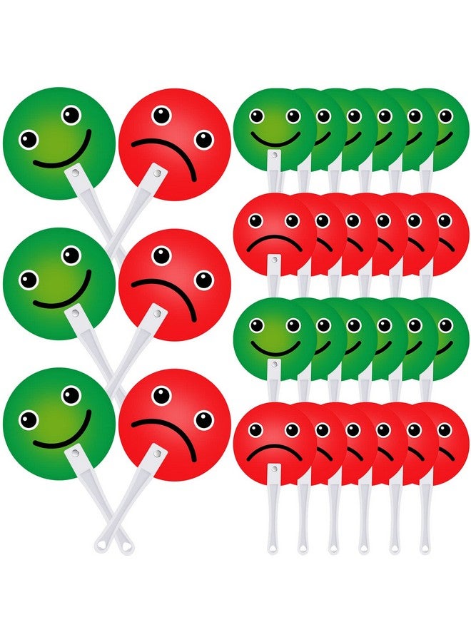 ماكاري مجموعة من 30 مضرب تصويت للفصول الدراسية، لوازم مفيدة للمعلمين في الفصول الدراسية، لافتة بلاستيكية للوجه، مضرب صواب أو خطأ باللونين الأخضر والأحمر، مضرب صواب أو خطأ لطلاب المدارس - Image 1